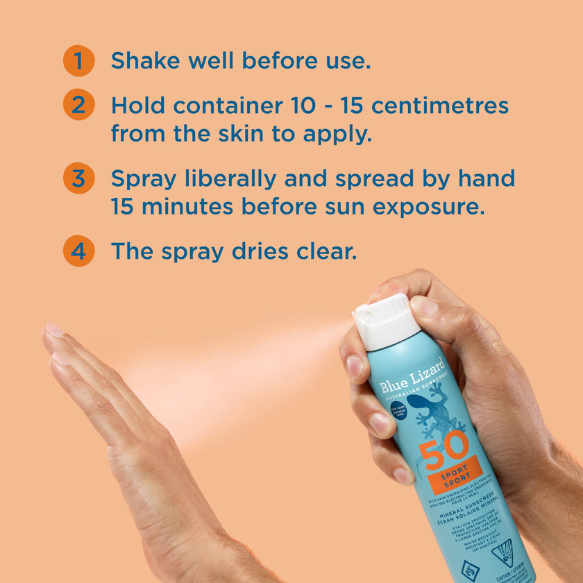 Blue Lizard Sport Mineral SPF 50 Spray, Broad-Spectrum UVA/UVB Protection, Water-Resistant, Zinc Oxide Formula, Vegan, 142 g 🍁 All In One Marketplace Canada