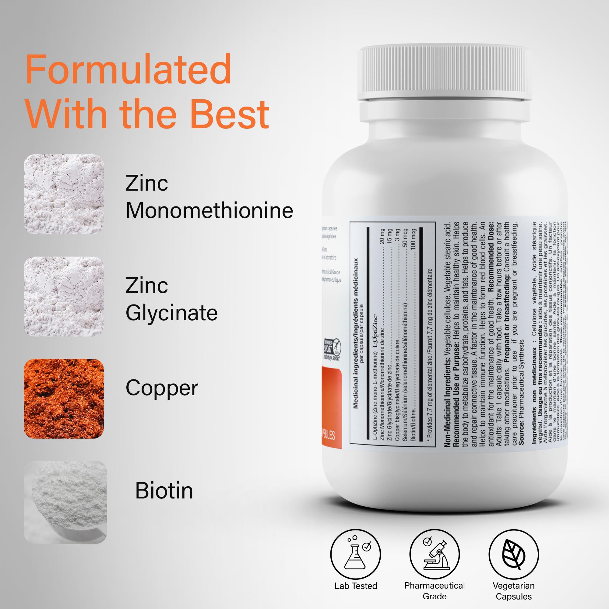 ATP LAB - Synerzinc, 90 Capsules 90-Day Supply - Zinc Supplement An Essential Mineral - Helps to Maintain Healthy Skin and Immune Function - Helps to Produce and Repair Connective Tissue 🍁 All In One Marketplace Canada