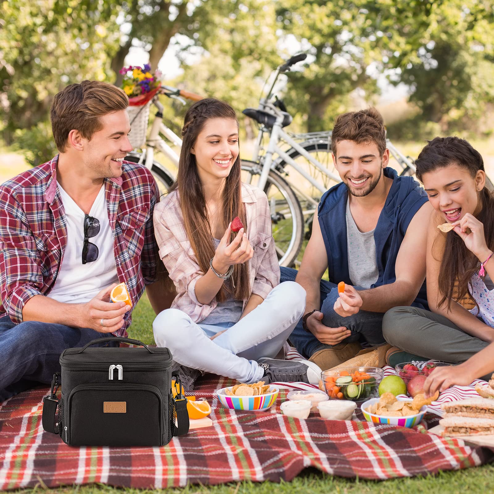 Lifewit Insulated Lunch Bag for Men, Reusable Lunch Box Women, Portable Cooler Freezable Soft Tote Bag Leakproof with Adjustable Shoulder Strap for Adult/Kid for Work/Picnic/School,Black 9L 🍁 All In One Marketplace Canada