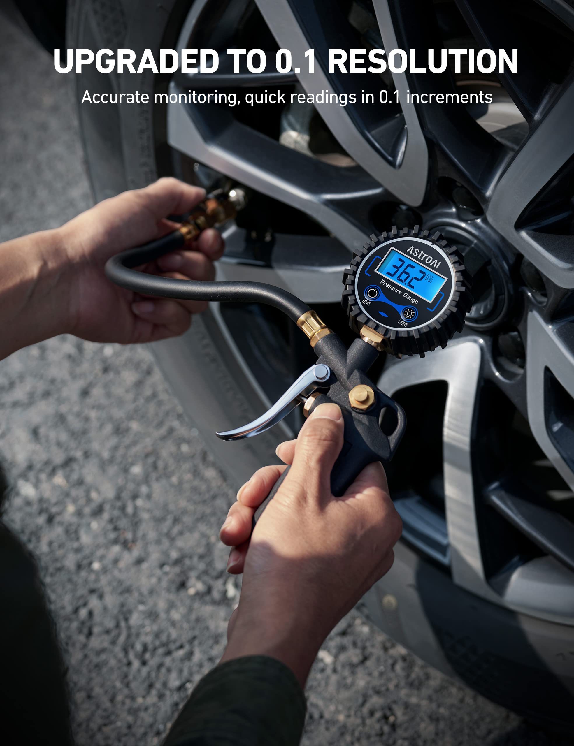 AstroAI Digital Tire Inflator with Pressure Gauge 250 PSI, Heavy Duty Air Compressor Accessory with Precision Air Chuck, Backlit LCD, 4 Unit Settings, Compatible with Car, Truck, SUV & Motorcycle 🍁 All In One Marketplace Canada