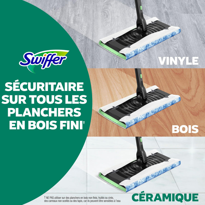 Swiffer Sweep and Mop Deluxe, 2-in-1 Floor Mopping and Sweeping Kit, Multi-Surface Kit for Floor Cleaning, Kit Includes 1 Sweeper Device, 5 Heavy Duty Dry Sweeping & 6 Heavy Duty Wet Mopping Cloths 🍁 All In One Marketplace Canada