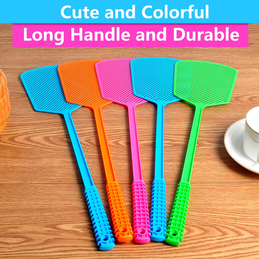 Fly Swatter,5 Pack Plastic Heavy Duty Manual Fly Killer, Long Handle Flyswatter, Large Bug Swatters That Work for Indoor and Outdoor 🍁 All In One Marketplace Canada