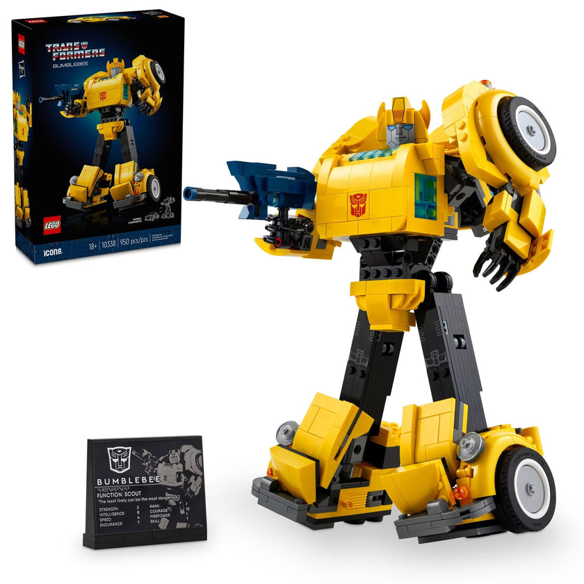 LEGO Icons Transformers Bumblebee Action Figure, Collectible Robot Gift for Adults, Movie Themed Model Building Set for Sci-Fi Enthusiasts and Transformers Fans, Converts to Vehicle Mode, 10338 🍁 All In One Marketplace Canada