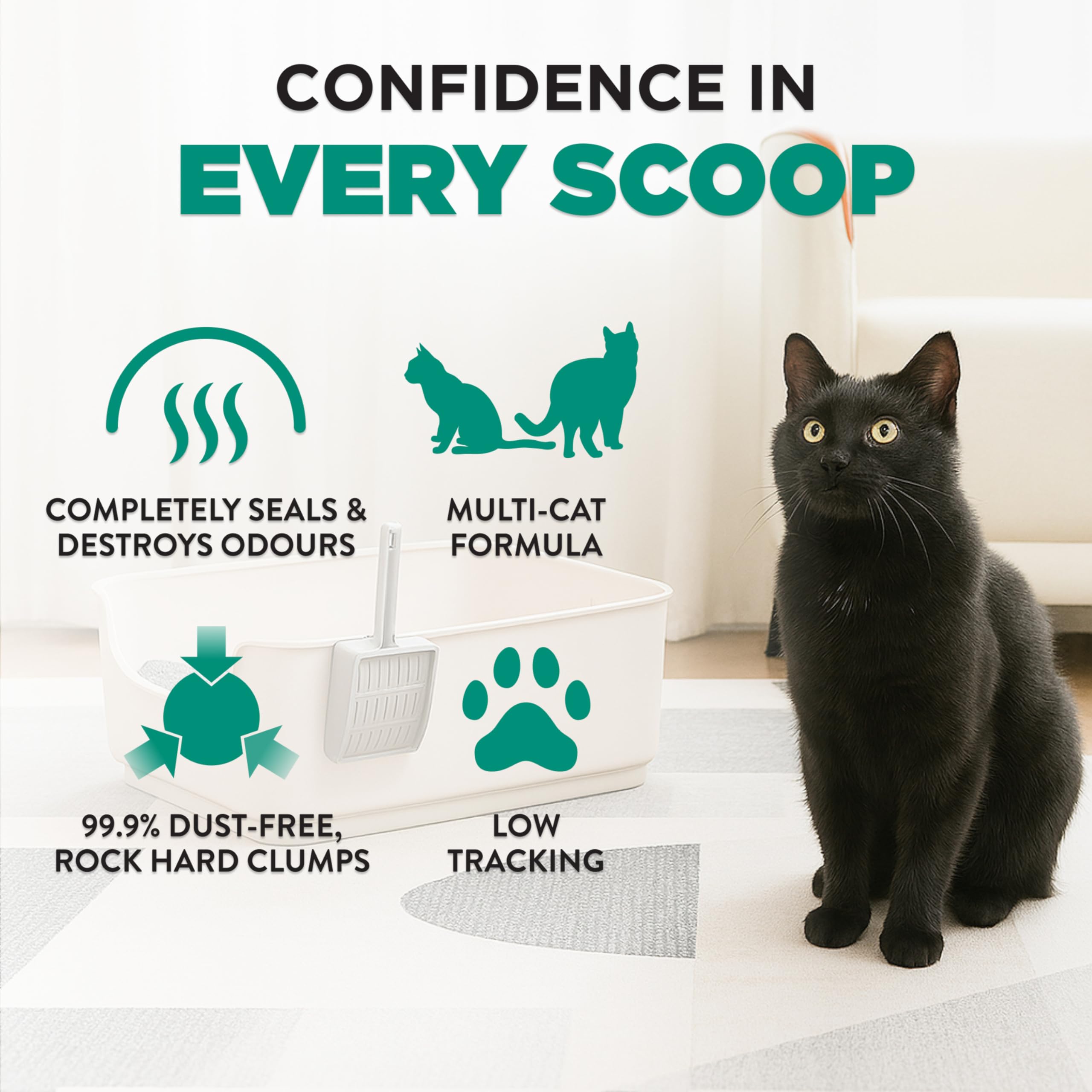 Arm & Hammer Clump & Seal Slide Clay Cat Litter, Non-Stop Odour Control, 12.7kg, 7 Days of Odour Control, Dust Free, Clumping Litter (Pack of 1) 🍁 All In One Marketplace Canada