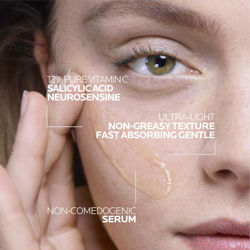 La Roche-Posay Vitamin C Serum, 12% Pure Vitamin C Anti-Aging and Illuminating Facial Serum to Help Reduce the Look of Fine Lines, Improve Skin Radiance & Texture, Suitable for Sensitive Skin 30mL 🍁 All In One Marketplace Canada