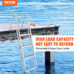 VEVOR Dock Ladder, Removable 4 Steps, 350 lbs Load Capacity, Aluminum Alloy Pontoon Boat Ladder with 4'' Wide Step & Nonslip Mat, Easy to Install for Ship/Lake/Pool/Marine Boarding 🍁 All In One Marketplace Canada