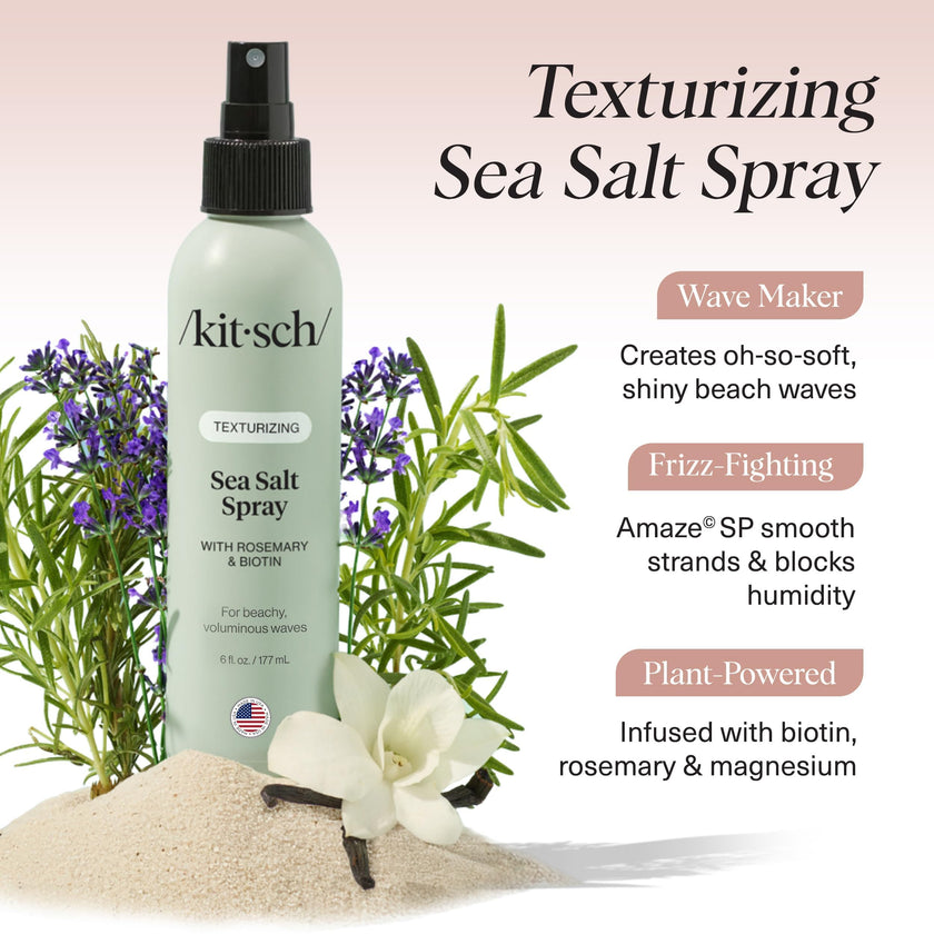 Kitsch Sea Salt Spray for Men and Women | Hair Spray with Rosemary, Biotin, Magnesium – Hair Texturizer for Natural Curls and Beach Waves, 177 mL 🍁 All In One Marketplace Canada