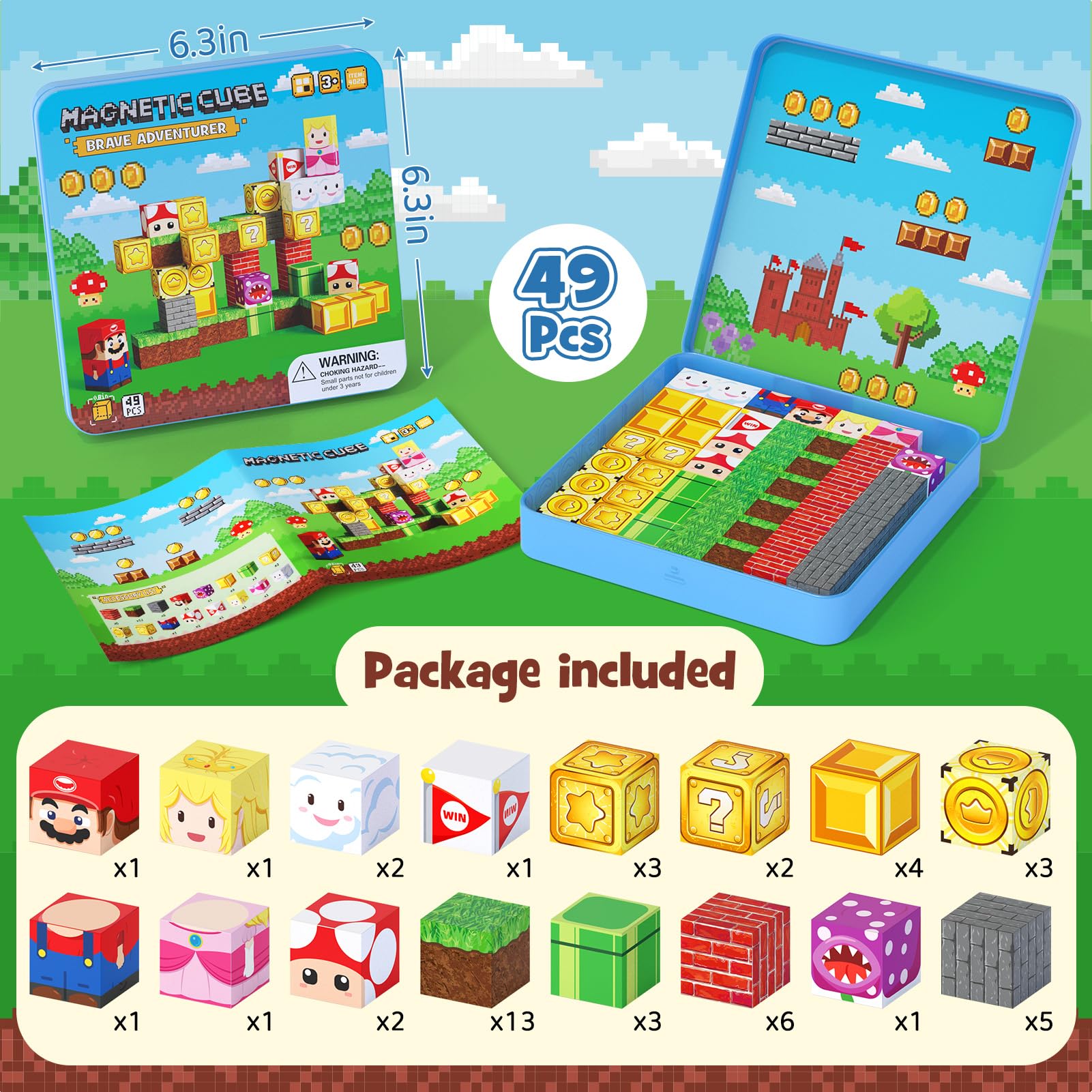 Mini Magnetic Blocks - 49 PCS Travel Magnet Building Blocks for Toddlers - STEM Educational Magnetic Building Toys with Portable Iron Box for Kids Ages 3-8 Boys & Girls 🍁 All In One Marketplace Canada