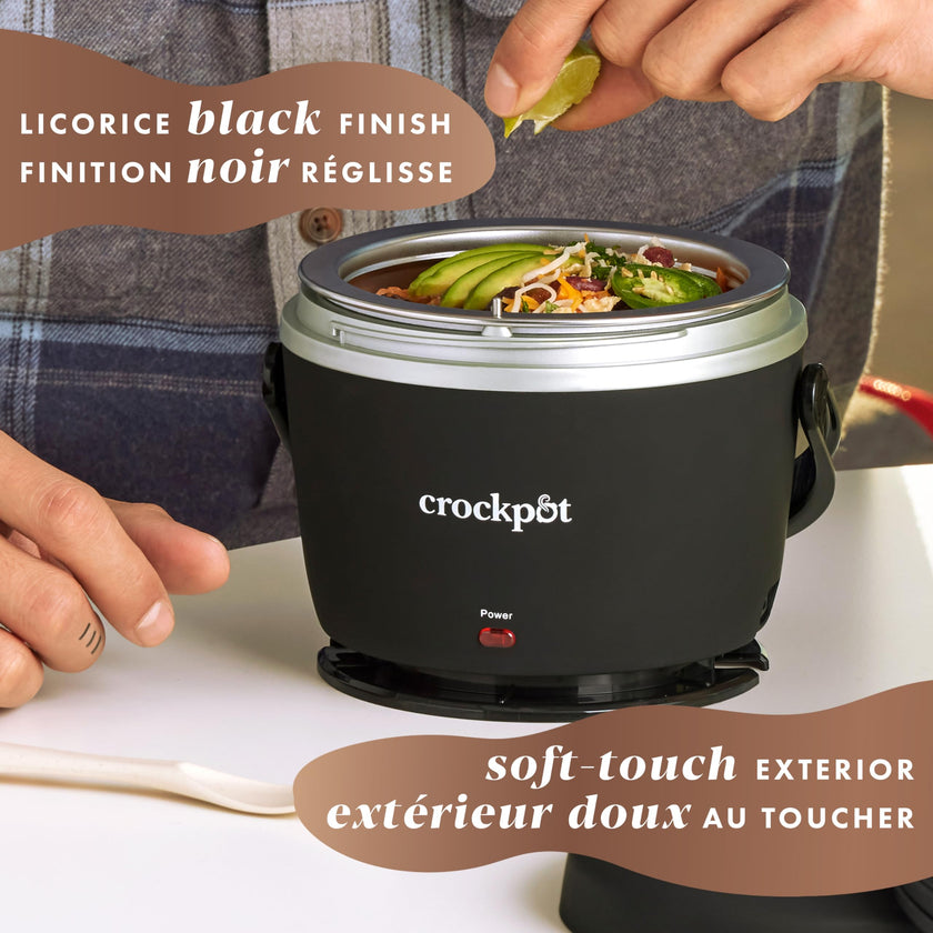 Crock-Pot Electric Lunch Box, Portable Food Warmer for On-the-Go, 20-Ounce (591 mL), Black Licorice 🍁 All In One Marketplace Canada