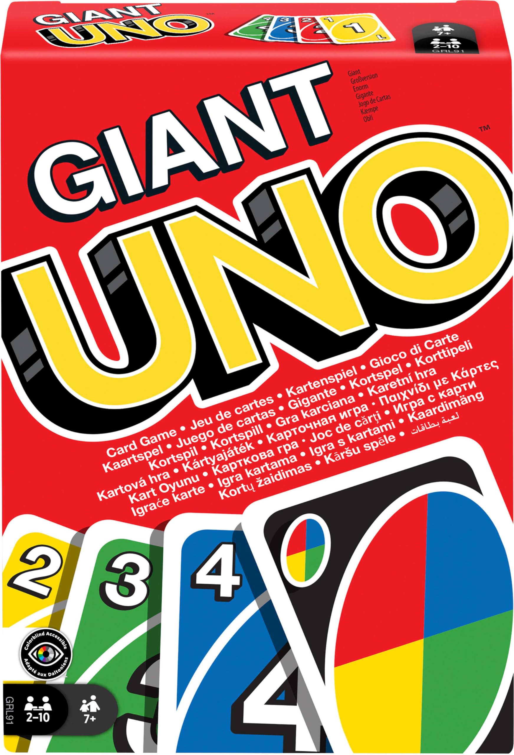 Mattel Games Giant UNO Card Game for Kid, Adult & Families, Color Blind Accessible & Customizable Large Deck 🍁 All In One Marketplace Canada