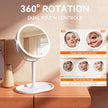 Auxmir 30X/1X Magnifying Mirror with Light, Double-Sided Makeup Mirror with Storage Base&Touch Control, Rechargeable Vanity Mirror with 360°Rotation for Dressing Table Bathroom Bedroom Travel 🍁 All In One Marketplace Canada