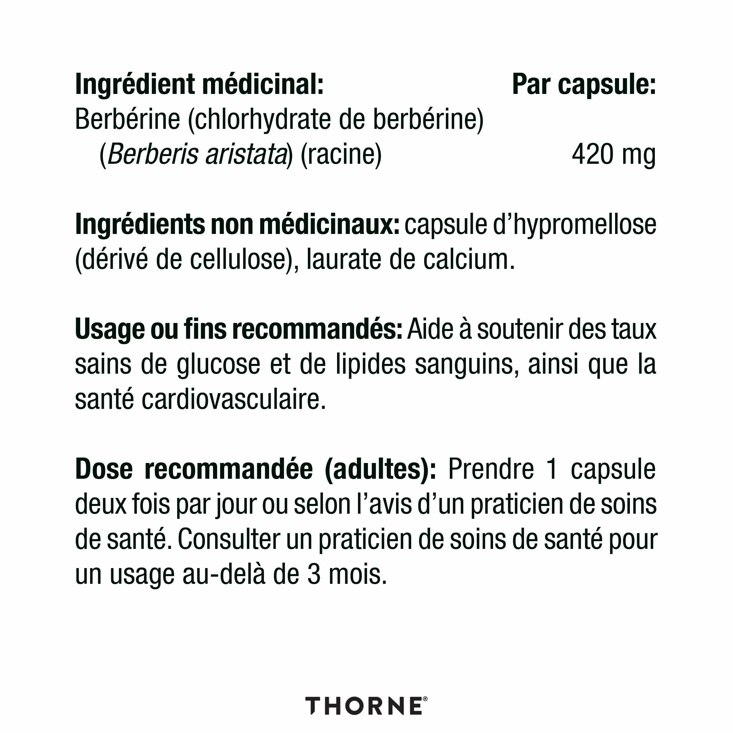 THORNE - Berberine-HP - Botanical Compound To Support Metabolism - 60 Capsules - 30 Servings 🍁 All In One Marketplace Canada