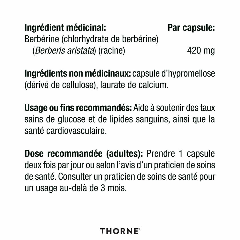 THORNE - Berberine-HP - Botanical Compound To Support Metabolism - 60 Capsules - 30 Servings 🍁 All In One Marketplace Canada