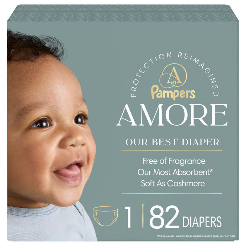 Pampers AMORE, Size 1, Our Best Diaper, 1 Pack (Count of 82) 🍁 All In One Marketplace Canada