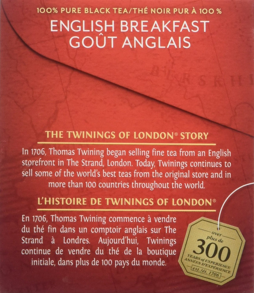 Twinings English Breakfast Individually Wrapped Teabags, Caffeinated, Smooth, Flavourful Black Tea, 20 Count (Pack of 6), Enjoy Hot or Iced 🍁 All In One Marketplace Canada