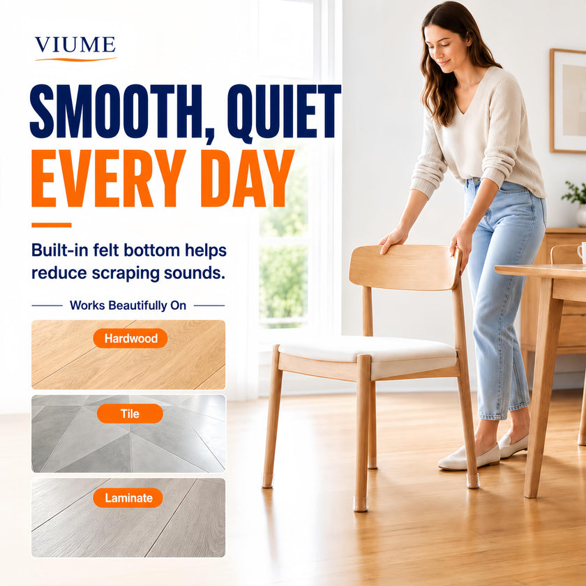 32 Pcs Chair Leg Floor Protectors for Hardwood Floors Silicone Covers to Protect Wood Tile Floors Felt Pads Furniture Leg Caps Anti-Scratch Reduce Noise (Fit:1.3