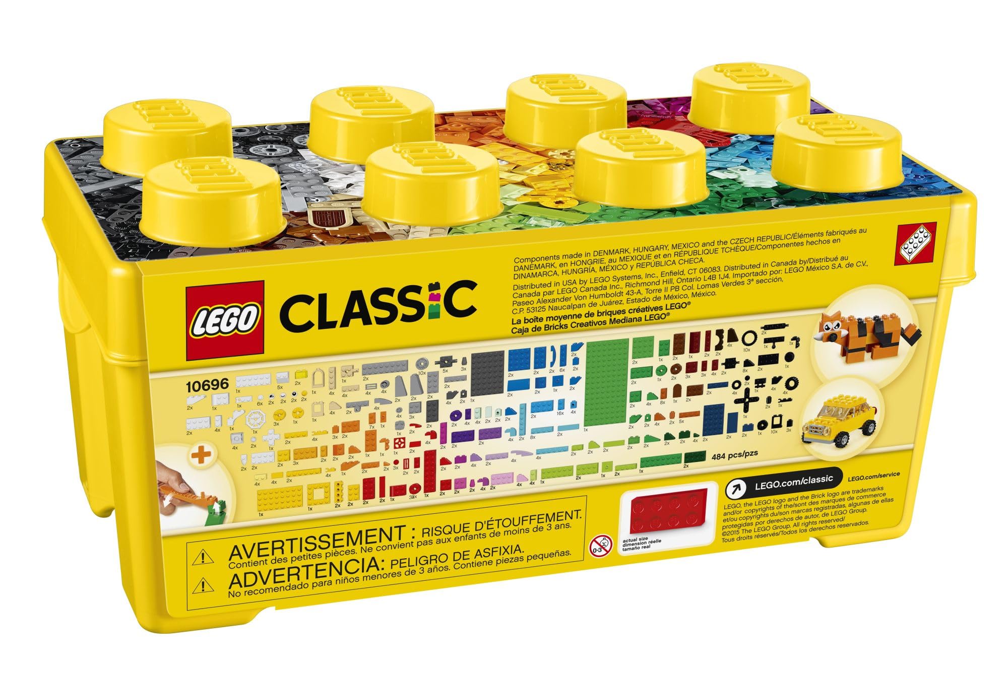 LEGO Classic Medium Creative Brick Box 10696 Building Toy Set with Storage, Includes Train, Car, and a Tiger Figure, and Playset for Boys and Girls, Sensory Toy for Kids Ages 4 and up 🍁 All In One Marketplace Canada