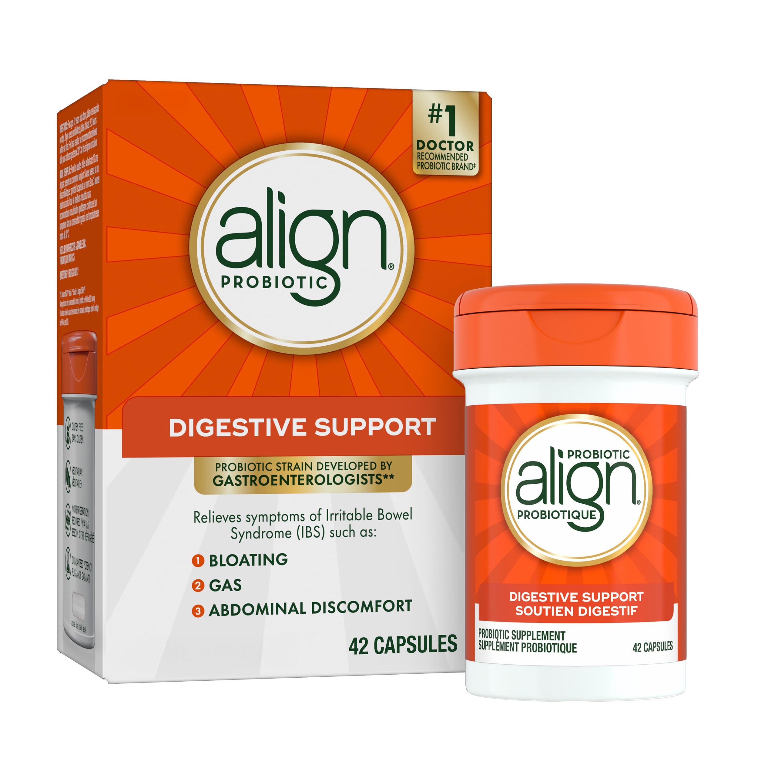 Align Probiotic Digestive Support, IBS Symptom Relief: Gas, Abdominal Discomfort, Bloating, Helps Healthy Intestinal Flora for Women & Men, 42 Capsules 🍁 All In One Marketplace Canada