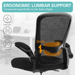 Mimoglad Office Chair, Comfy Desk Chair - High Back Ergonomic Computer Chair with Adjustable Lumbar Support & Headrest, Flip-up Armrests for Guitar Playing (Black(Black Frame)) 🍁 All In One Marketplace Canada