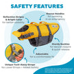 Outward Hound Granby Splash Dog Life Jacket with Handle, Reflective Floating Vest for Swimming & Boating, Maximum Buoyancy, All Skill Levels, Large Dogs (28–32