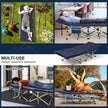 Overmont Camping Cot with Cushion - 28” Extra Wide Folding Cots for Adults Load 550 LBS with Carry Bag - Double Layer 2400D Oxford Sleeping Bed for Outdoor Travel Home Office Nap 🍁 All In One Marketplace Canada