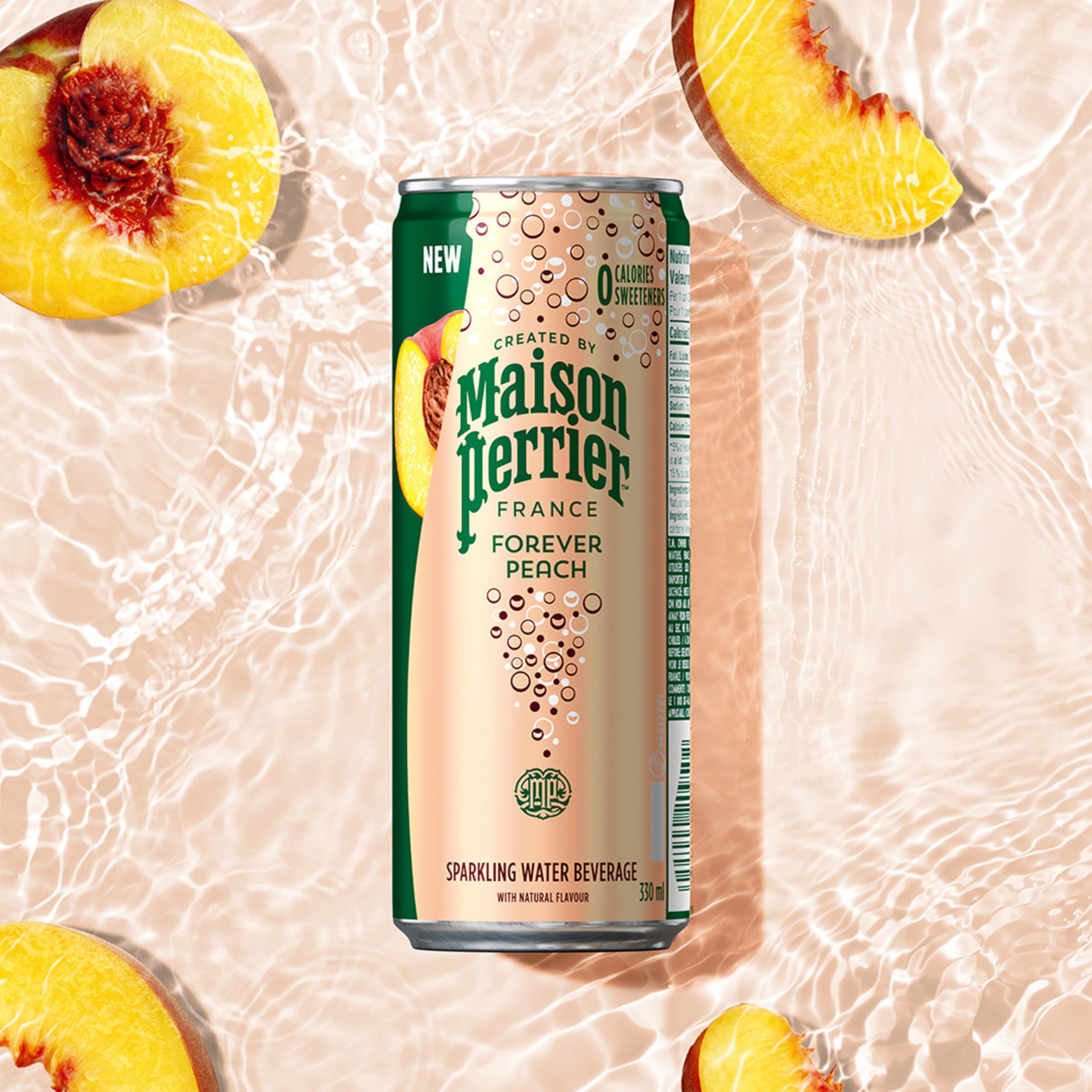Maison Perrier Forever Peach, Sparkling Water Beverage, 24 x 330ml 🍁 All In One Marketplace Canada