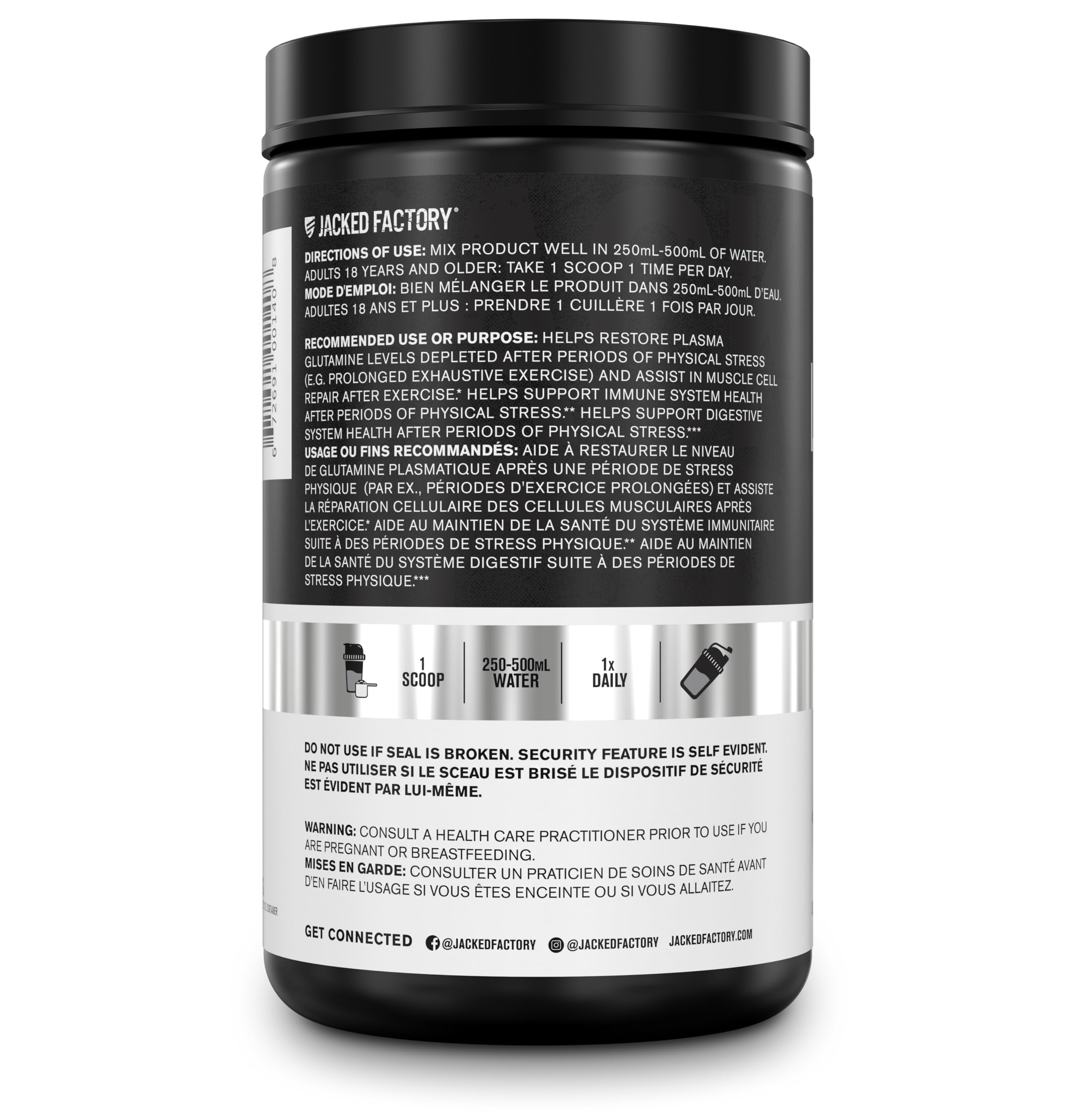 L-Glutamine Powder 500g, 100 Servings - Vegan Fermented L Glutamine for Post Workout Muscle Recovery, Immunity, Digestive Health - Tested & Trusted, No Artificial Fillers - Unflavored 🍁 All In One Marketplace Canada