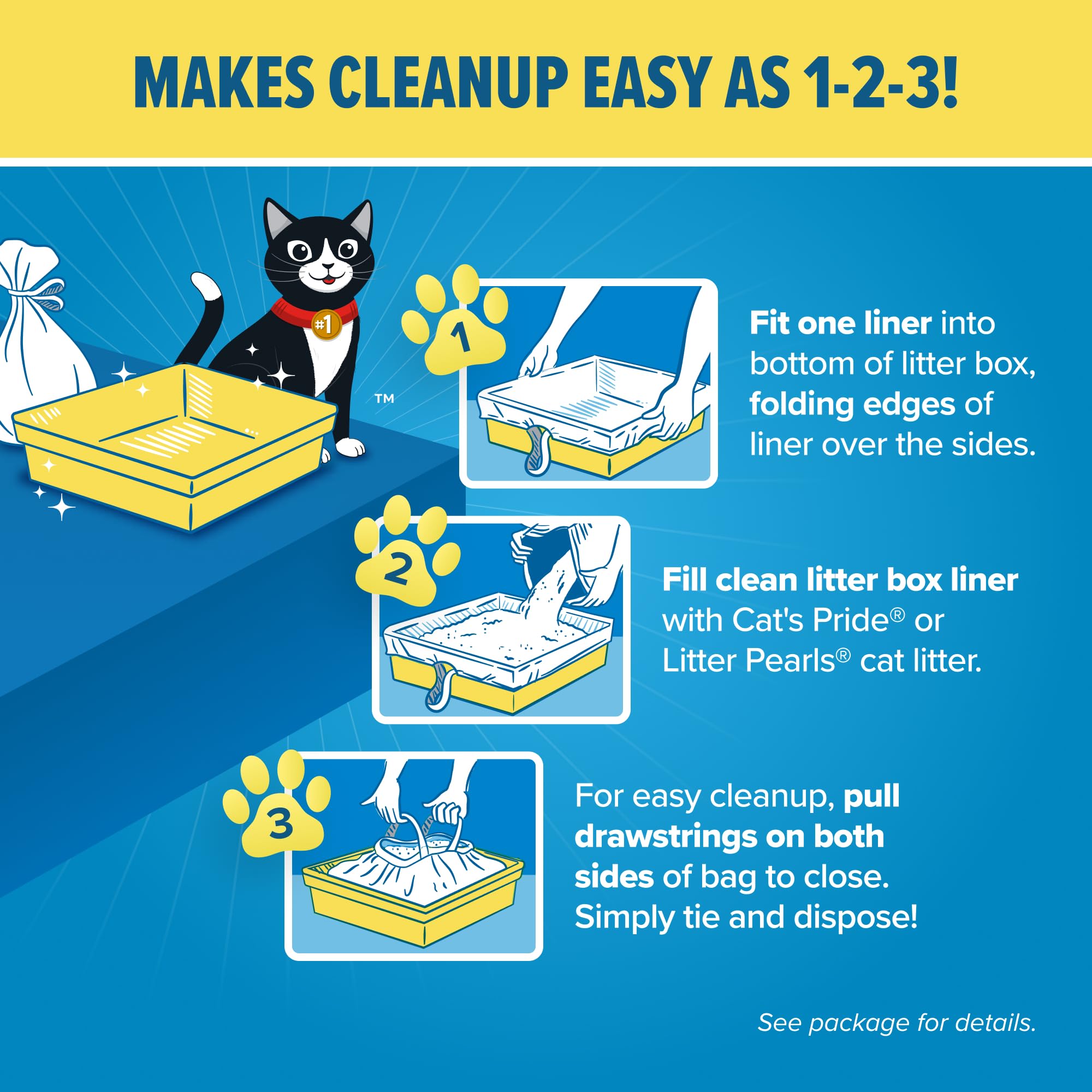 Jonny Cat Litter Box Liners: Heavy Duty - Tear & Leak Resistant - Drawstring Close - Jumbo, 15 Count 🍁 All In One Marketplace Canada