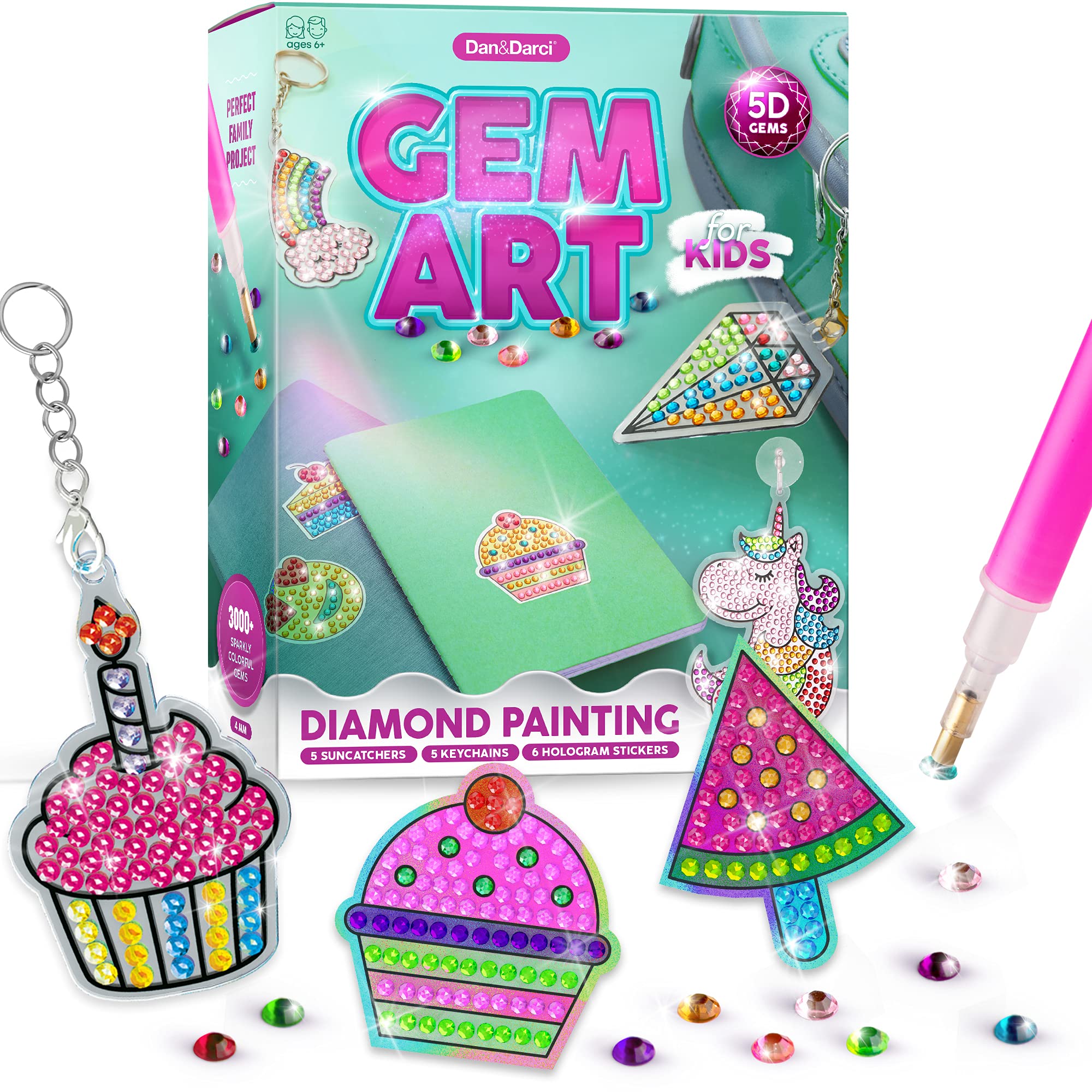 Gem Diamond Painting Kit for Kids - Arts and Crafts for Girls & Boys Ages 6-12 - Craft Kits Art Set - Supplies for Painting - Best Tween Paint Easter Gift Ideas for Kids Activities Age 6 7 8 9 10 🍁 All In One Marketplace Canada