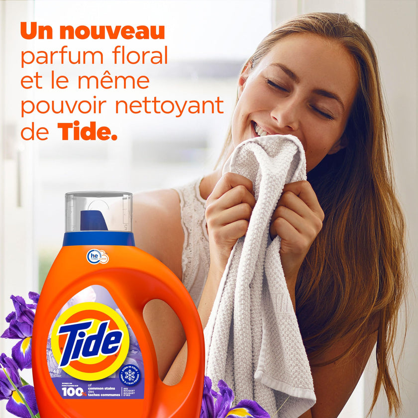 Tide Liquid Laundry Detergent, Iris Bouquet Scent, HE Compatible, Cold Water Clean Liquid Detergent, 1.86 Litres, 48 Loads 🍁 All In One Marketplace Canada