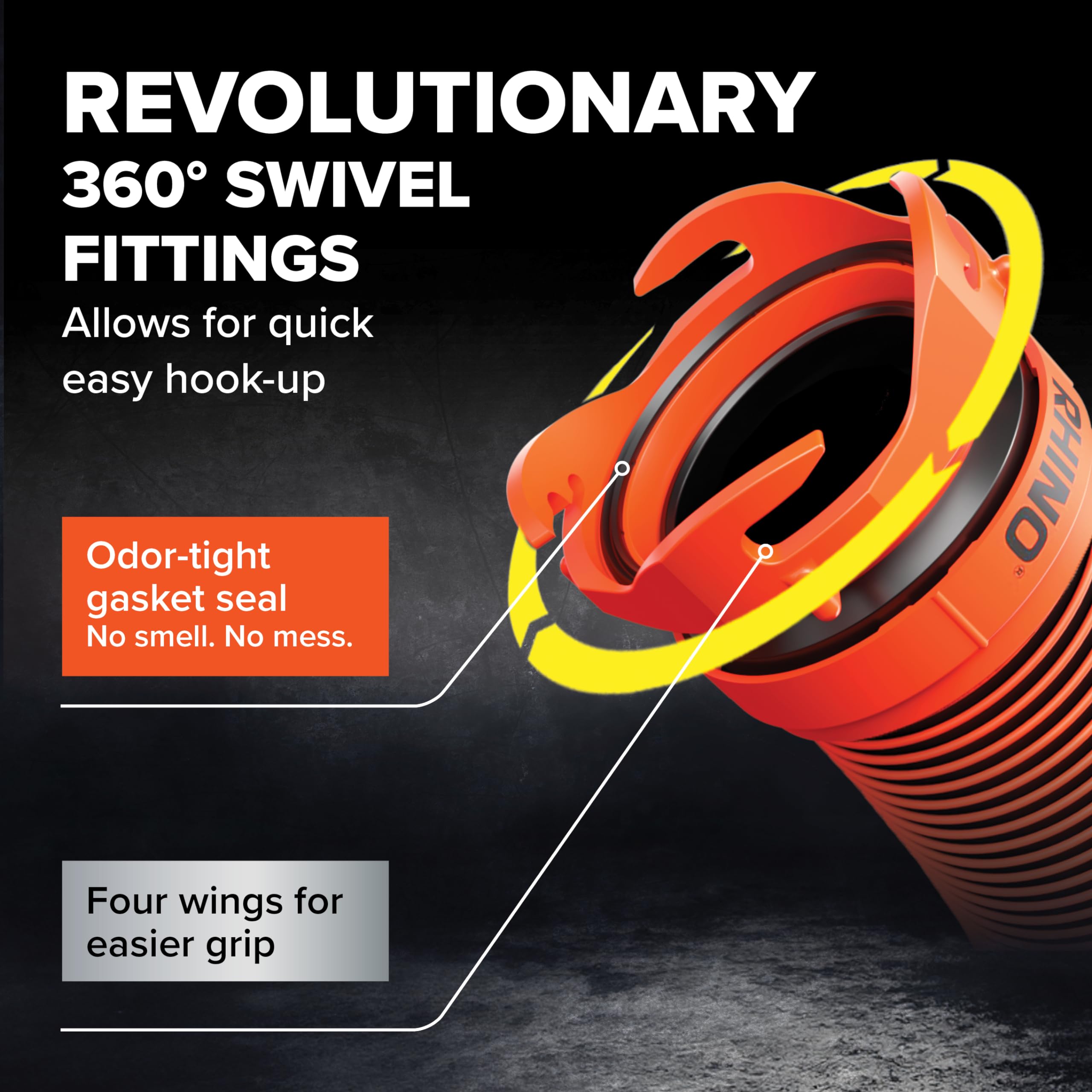 Camco 21012 RhinoEXTREME 20ft RV Sewer Hose Kit | Includes Swivel Fitting and Translucent Elbow with 4-in-1 Dump Station Fitting | Storage Caps Included 🍁 All In One Marketplace Canada