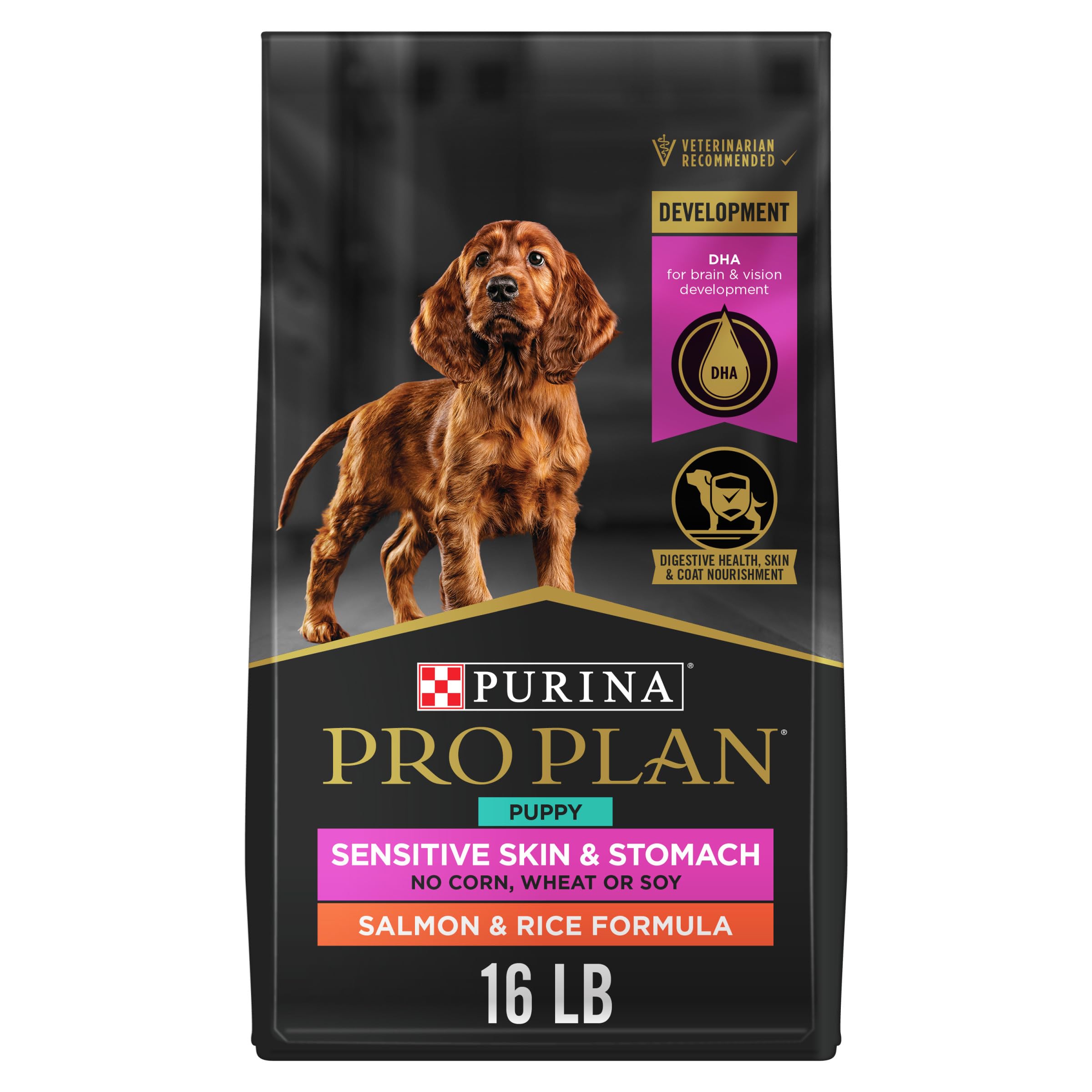 Purina Pro Plan Dry Puppy Food, Development Sensitive Skin & Stomach Salmon & Rice - 7.26 kg Bag (1 Pack) 🍁 All In One Marketplace Canada