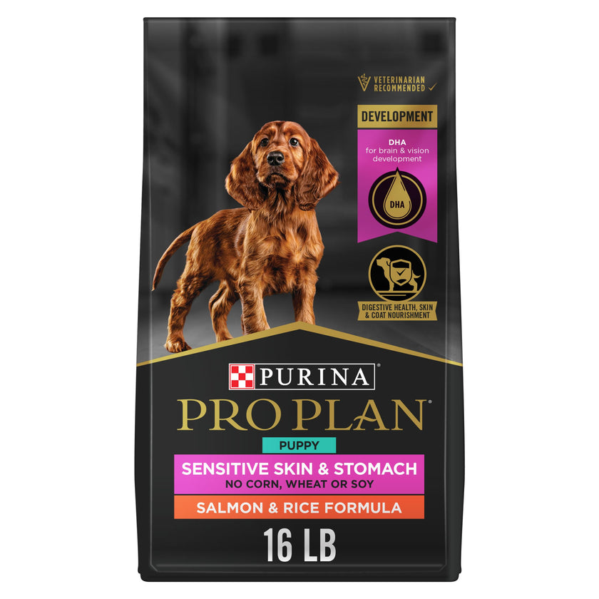 Purina Pro Plan Dry Puppy Food, Development Sensitive Skin & Stomach Salmon & Rice - 7.26 kg Bag (1 Pack) 🍁 All In One Marketplace Canada