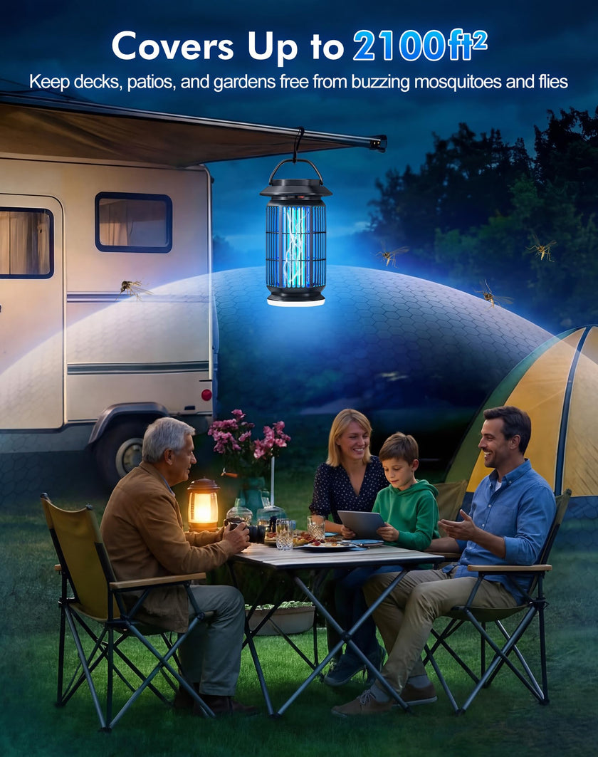 REOGLE 2-in-1 Bug Zapper Indoor Outdoor, 4000V Electric Mosquito Zapper with 365nm UV Light Trap & LED Night Light, Covers 2100 sq ft, Insect Fly Trapper Bug Light for Patio, Garage, Backyard, Porch 🍁 All In One Marketplace Canada