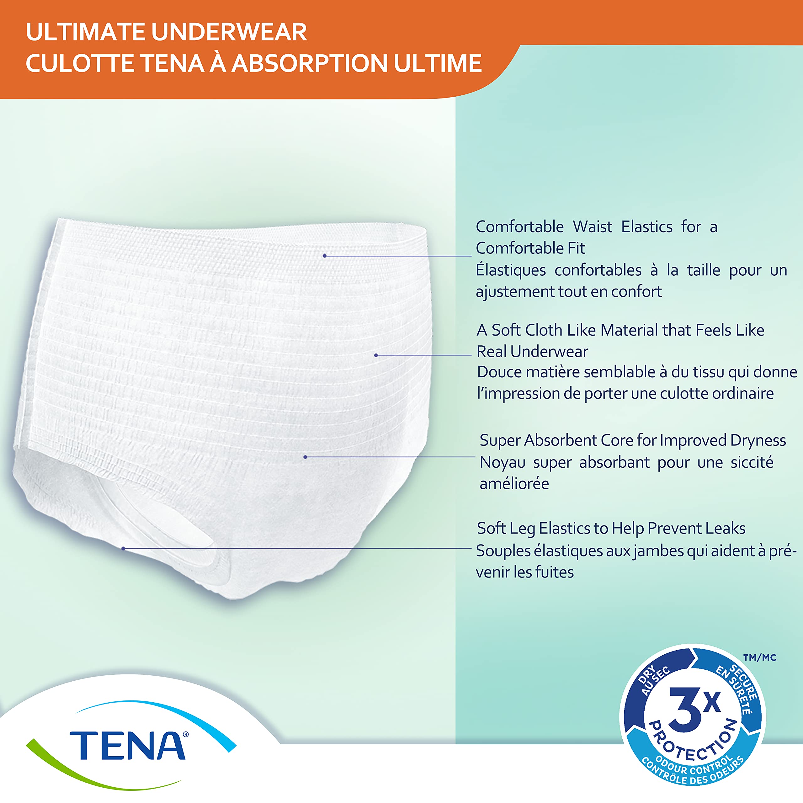 TENA Adult Incontinence, Discrete Disposable, Underwear, Comfortable Fit, Ultimate Absorption Protection, Unisex, Medium (M), 28 Count 🍁 All In One Marketplace Canada