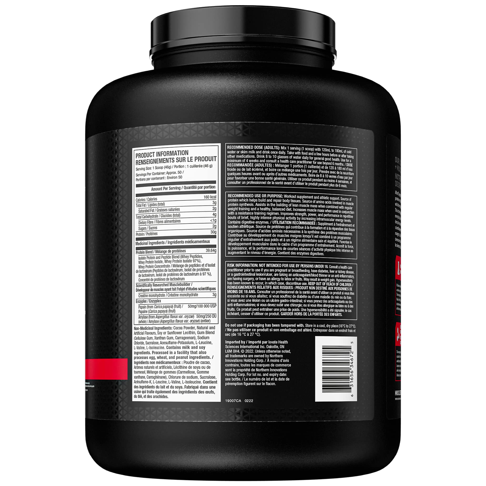Muscletech Whey Protein Powder - Nitro-Tech Ultimate Muscle Building Formula with Whey Protein Isolate & Peptides - 30g of Protein, 3g of Creatine & 6.8g of BCAA - Milk Chocolate, 5 Pound (Pack of 1) 🍁 All In One Marketplace Canada