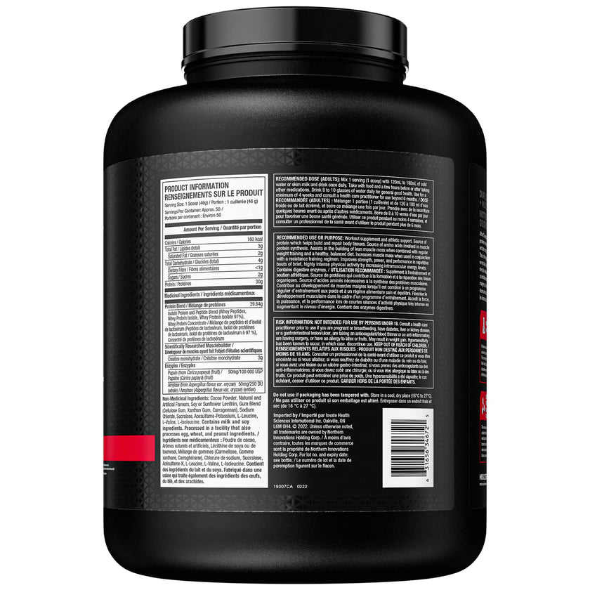 Muscletech Whey Protein Powder - Nitro-Tech Ultimate Muscle Building Formula with Whey Protein Isolate & Peptides - 30g of Protein, 3g of Creatine & 6.8g of BCAA - Milk Chocolate, 5 Pound (Pack of 1) 🍁 All In One Marketplace Canada
