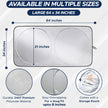 EcoNour Car Windshield Sun Shade with Storage Pouch | Durable 240T Material Car Sun Visor for UV Rays, Sun Heat Protection | Car Interior Accessories for Sun Heat | Medium Plus (64 inches x 34 inches) 🍁 All In One Marketplace Canada