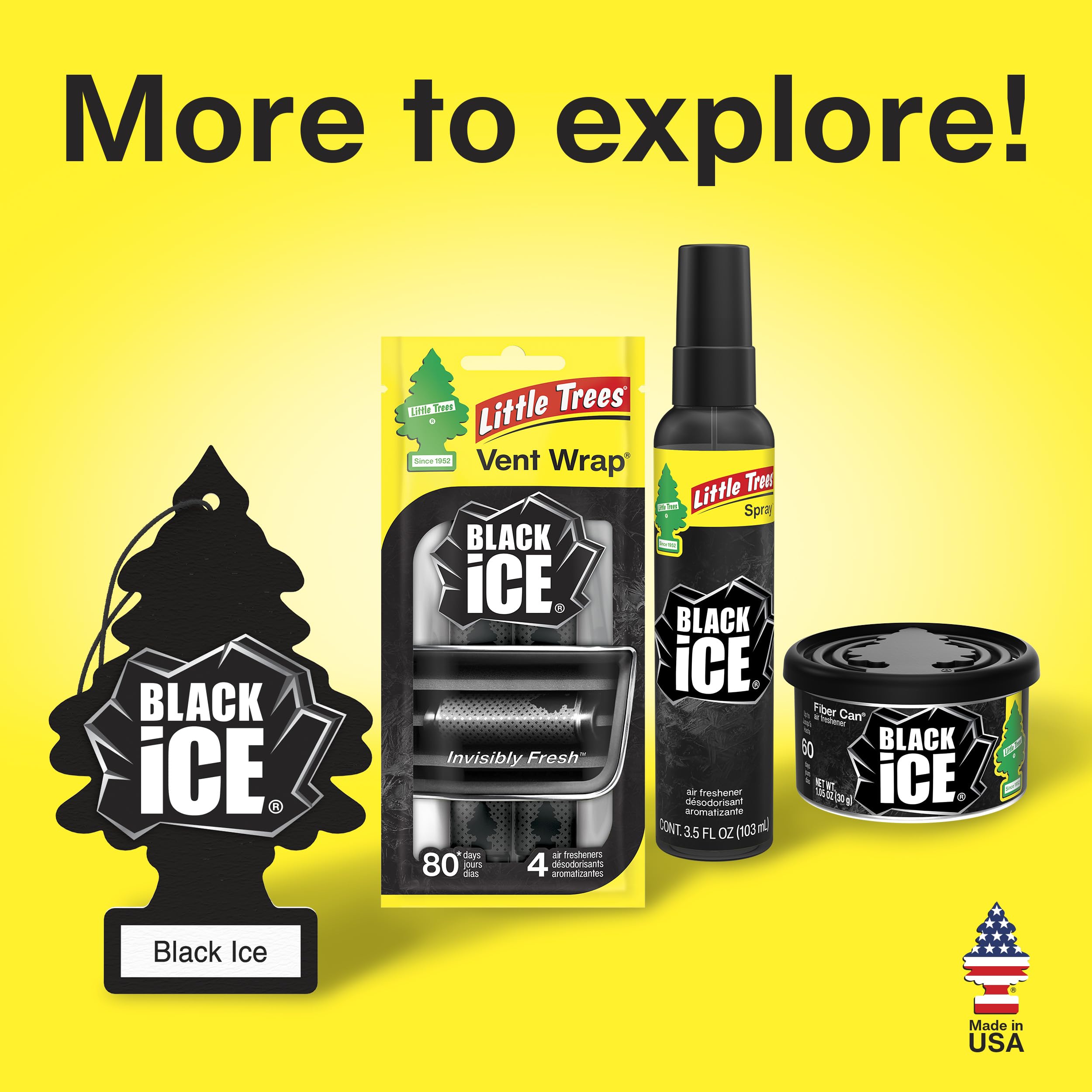 LITTLE TREES Car Air Freshener. SPRAY Provides a Long-Lasting Scent for Auto or Home. On-the-go Freshness. Black Ice, 6 Air Fresheners 🍁 All In One Marketplace Canada