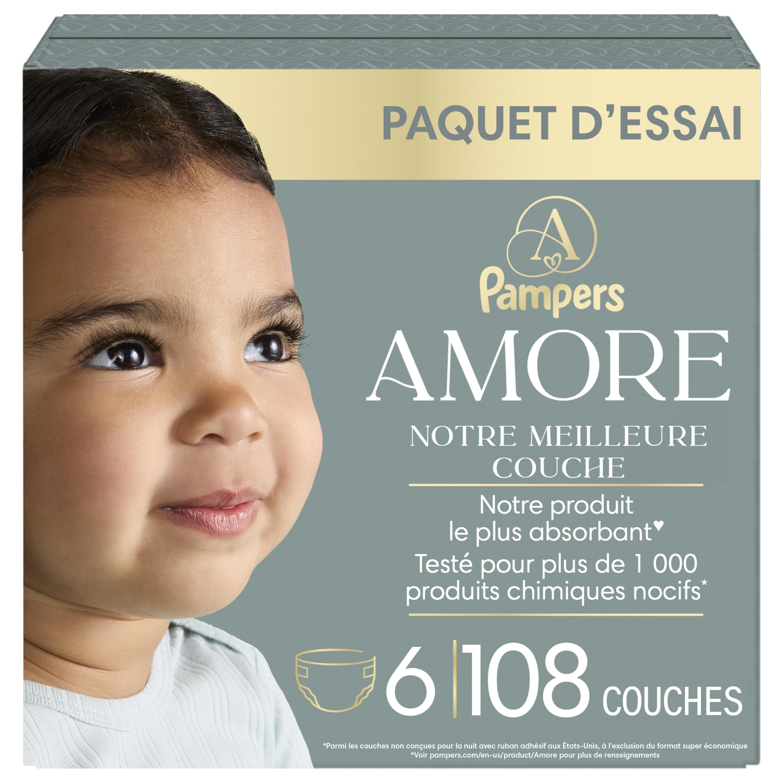 Pampers AMORE, Size 6, Our Best Diaper, 1 Pack (Count of 108) 🍁 All In One Marketplace Canada
