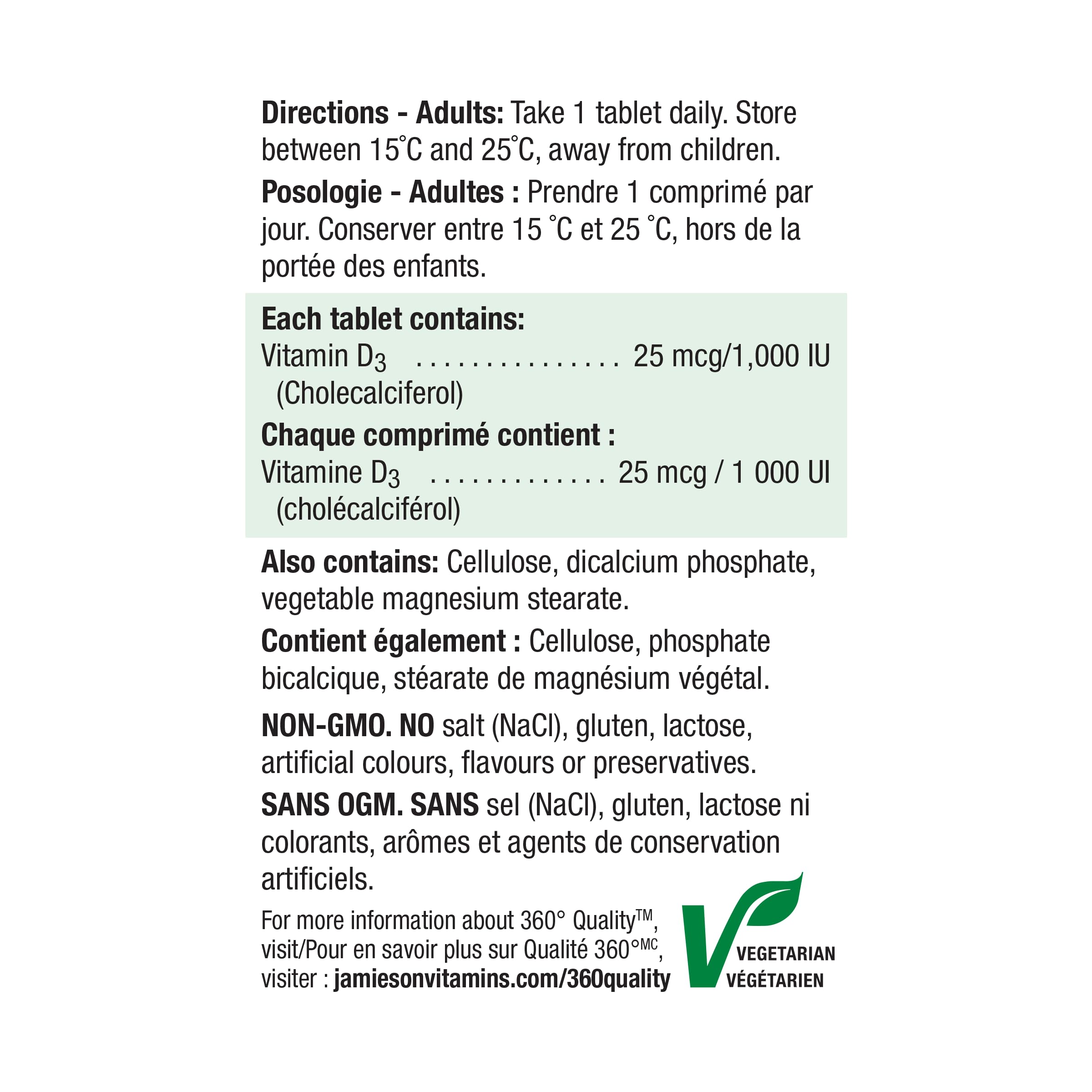 Jamieson Vitamin D3 1,000 IU Tablets, Supports Immune Health, Strong Bones, and Teeth, Enhances Calcium and Phosphorus Absorption. Vegetarian, Non-GMO, Gluten-Free, One Per Day, 500 Count, Proudly Canadian 🍁 All In One Marketplace Canada