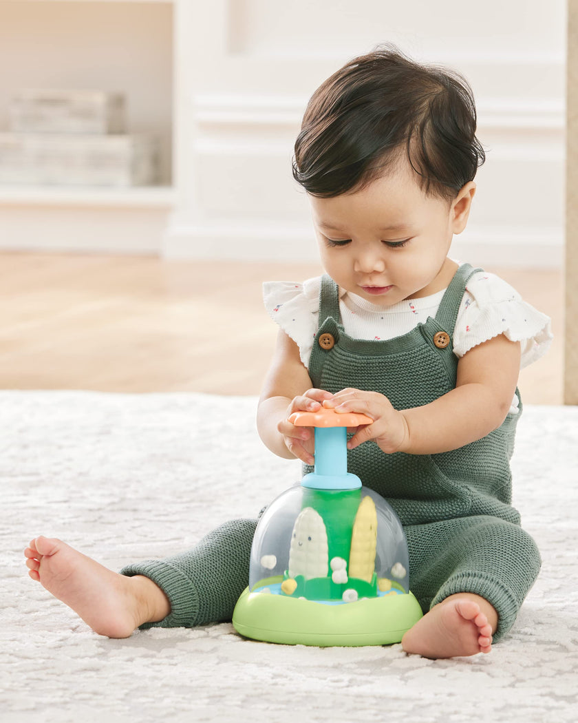 Skip Hop Press & Spin Baby Toy, Farmstand What's Poppin Corn Spinner 🍁 All In One Marketplace Canada