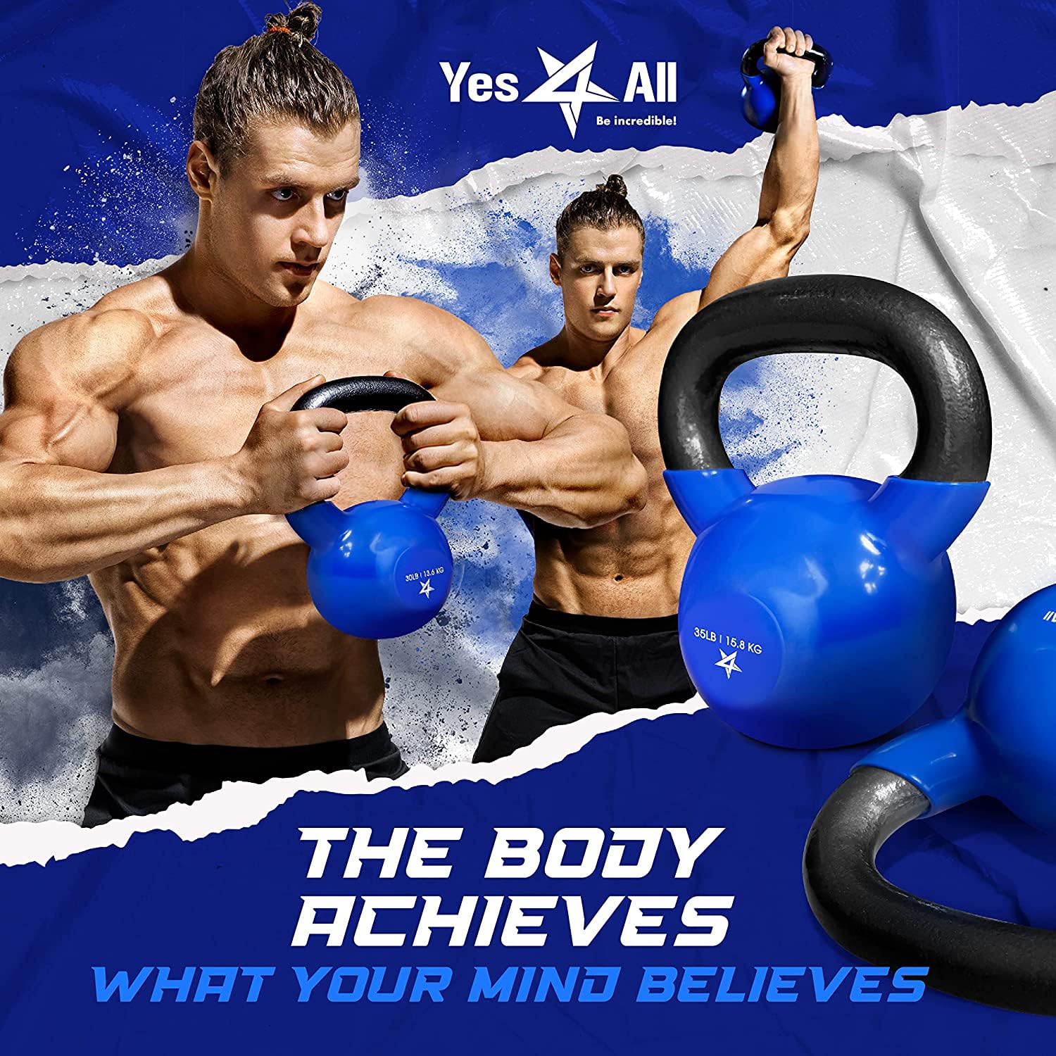 Yes4All Vinyl Coated Kettlebell Weights Set – Great for Full Body Workout and Strength Training – Vinyl Kettlebell 10 lbs 🍁 All In One Marketplace Canada