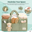 PeraBella Baby Diaper Caddy Organizer, Baby Organizers and Storage for Changing Table, Babies Shower Gift Basket for Boy &Girl, Nursery Essentials Car Caddy Organizer with Handle, Green Diaper Basket 🍁 All In One Marketplace Canada