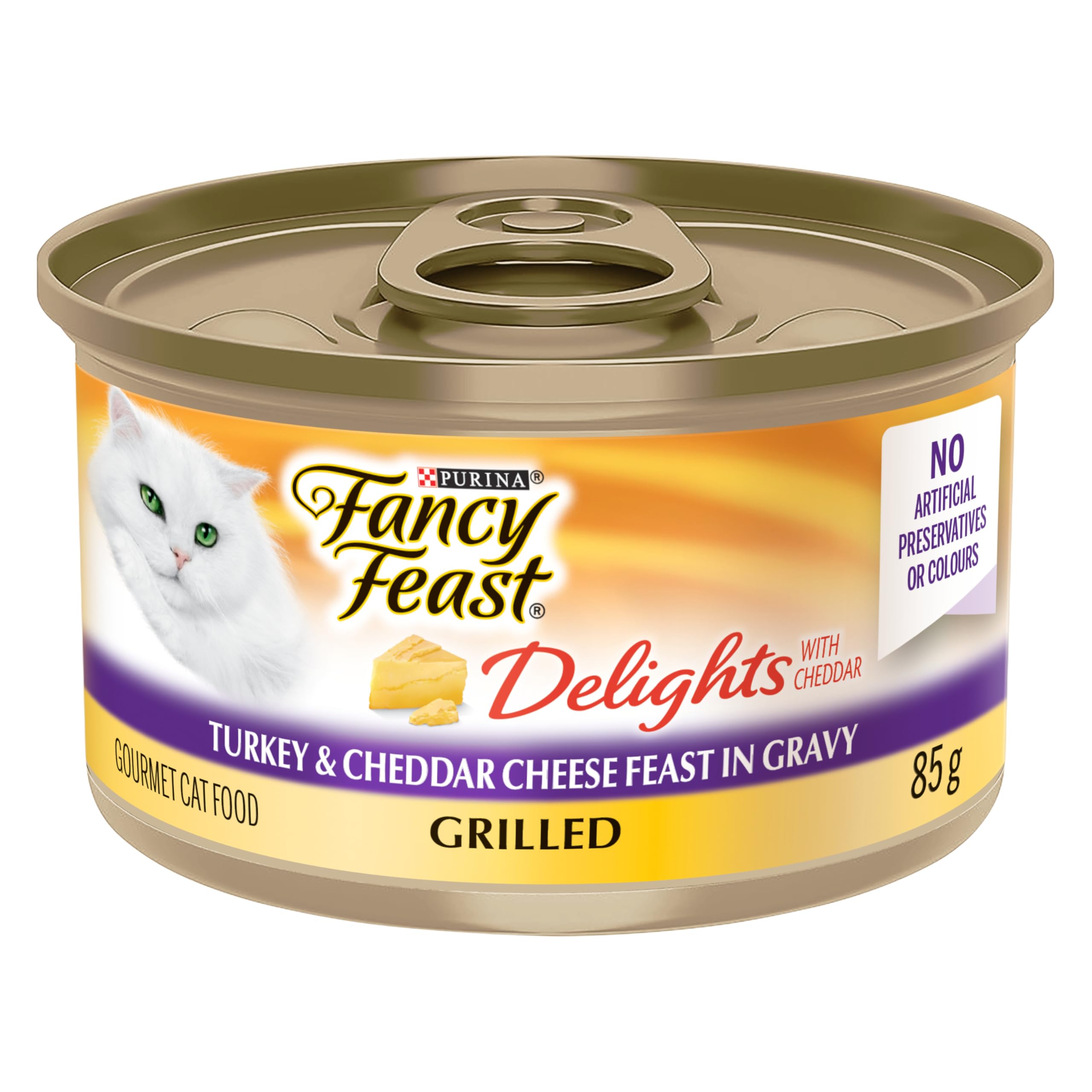 Fancy Feast Delights with Cheddar Wet Cat Food, Grilled Turkey & Cheddar Cheese Feast - 85 g Can (24 Pack) 🍁 All In One Marketplace Canada