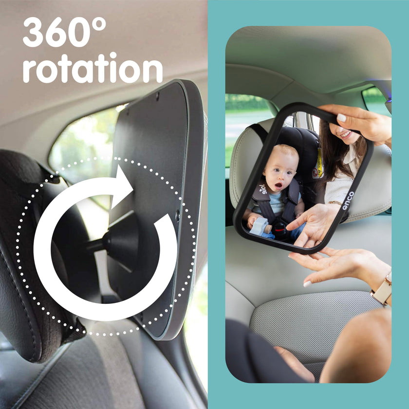 Onco Baby Car Mirror for Back Seat - Double Award-Winning, 100% Shatterproof Mirror, 360° Baby Must Haves, New Born Essentials, Car Mirror Rear Facing, Universal & Shake-Proof 🍁 All In One Marketplace Canada