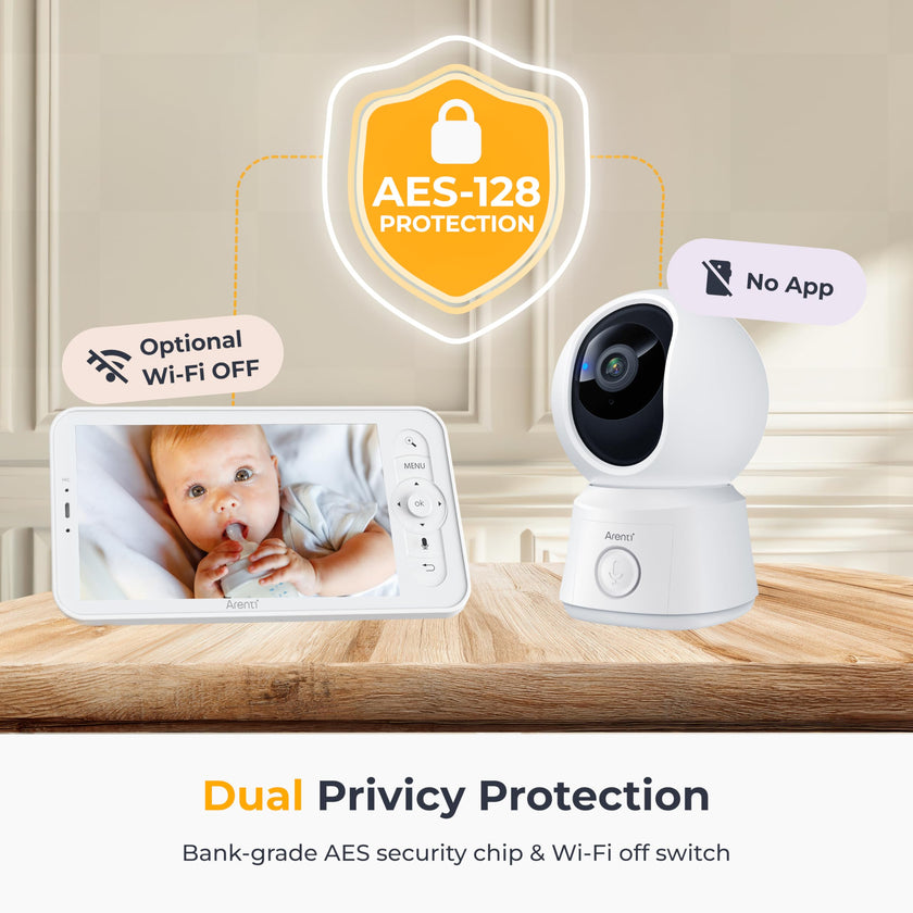 Arenti Baby Monitor, Smart WiFi 6 Baby Camera with 5-Inch Upgraded Wireless Display, 360° View, Auto-Night Vision, Temperature Sensor, Sound & Motion Detection, 2 Way Audio, VOX Mode (B2) 🍁 All In One Marketplace Canada