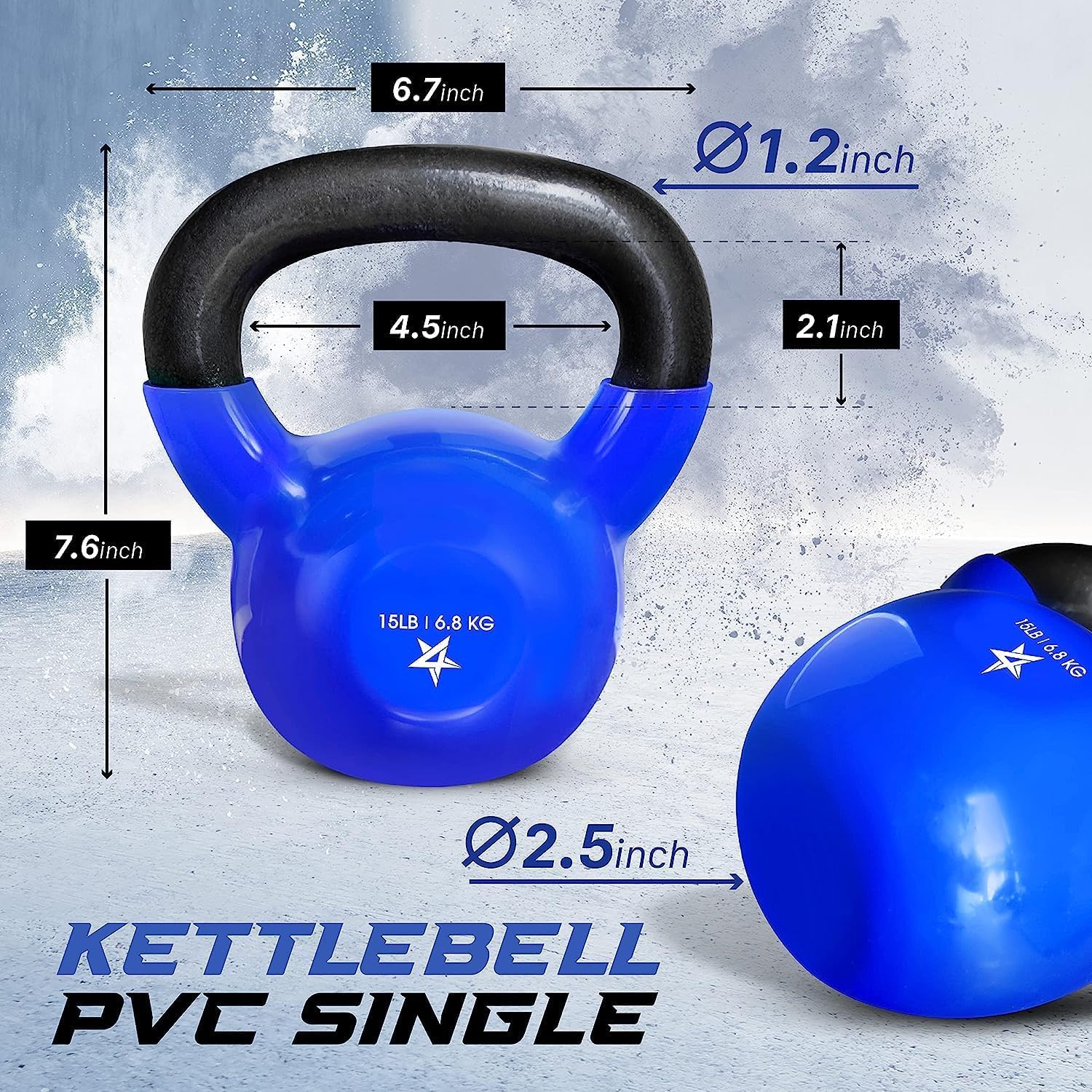 Yes4All Vinyl Coated Kettlebell Weights Set – Great for Full Body Workout and Strength Training – Vinyl Kettlebell 15 lbs 🍁 All In One Marketplace Canada