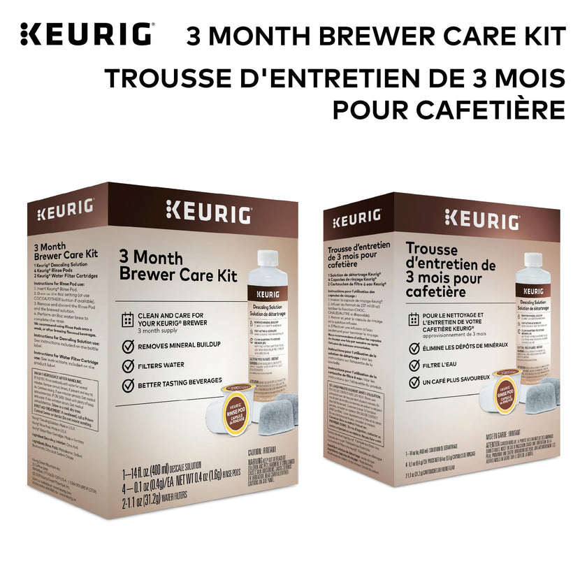 Keurig 3-Month Brewer Maintenance Kit, Includes Descaling Solution, Water Filter Cartridges & Rinse Pods, 7 Count 🍁 All In One Marketplace Canada