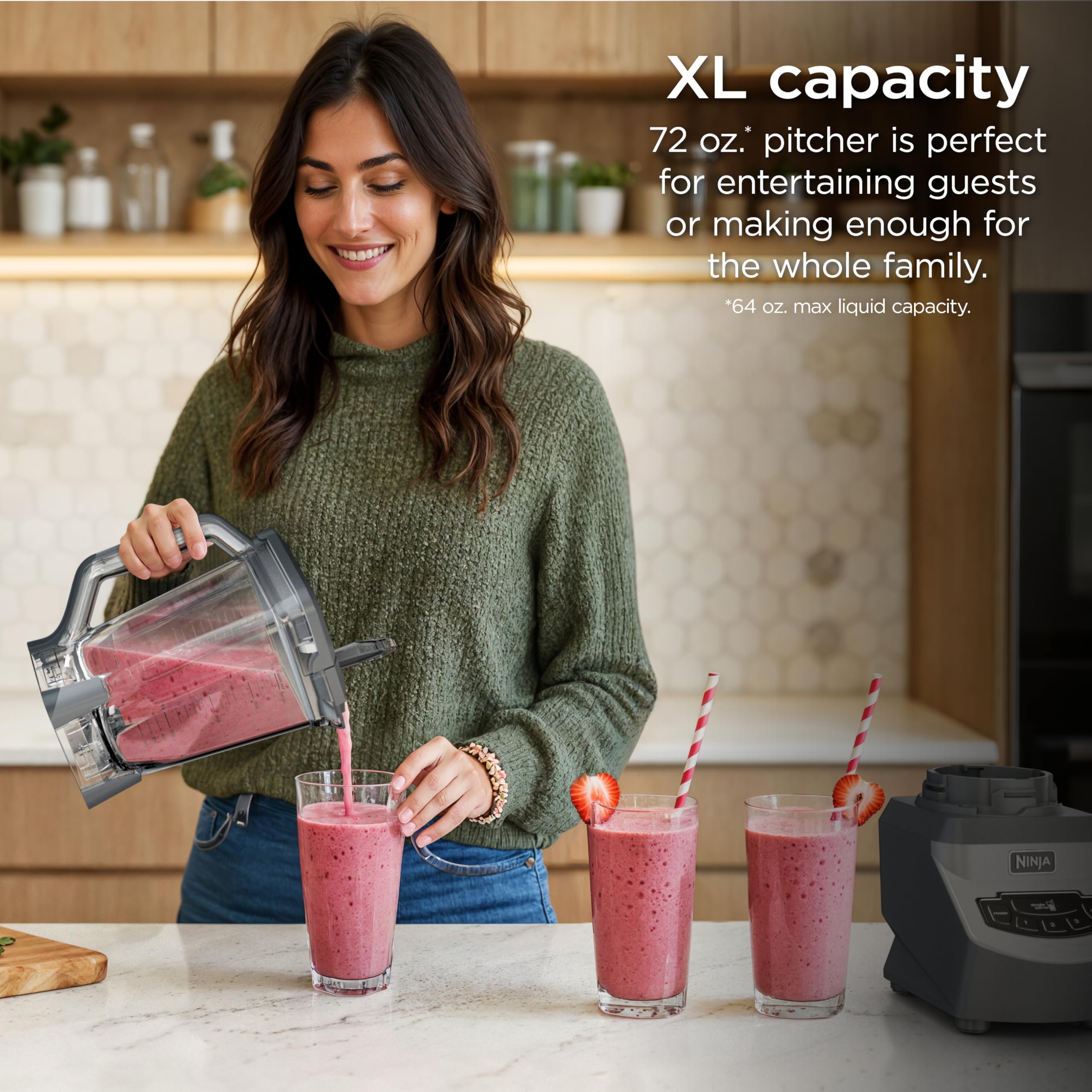 Ninja BL660C Professional Countertop Blender With 1100-Watt Base,72Oz Total Crushing Pitcher and(2)16 Oz Cups For Frozen Drinksand Smoothies,Silver/Gray,1100W,(Canadian Version)Silver/Grey,7.8 Pounds 🍁 All In One Marketplace Canada